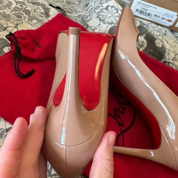 Christian Louboutin Nude Patent Leather Pumps Pigalle 85 - Picture 7 of 11